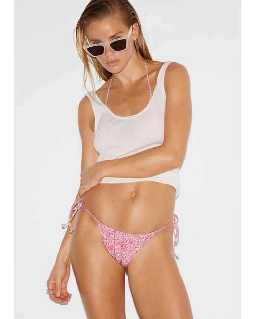 & Other Stories Pink Bow-detailed Bikini Briefs