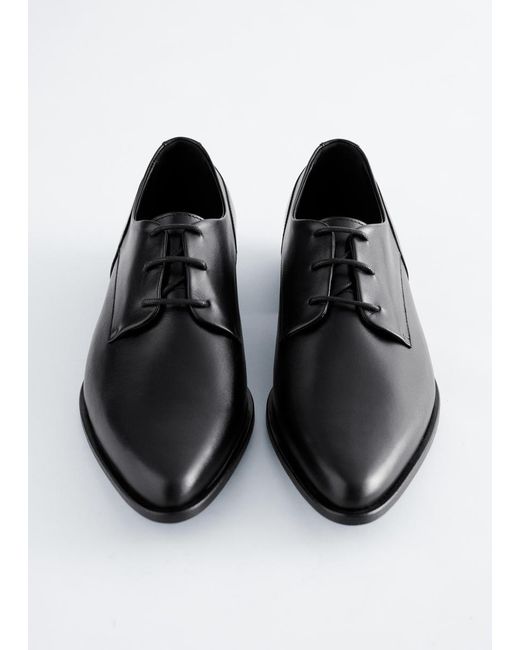 & Other Stories White Leather Derby Shoes