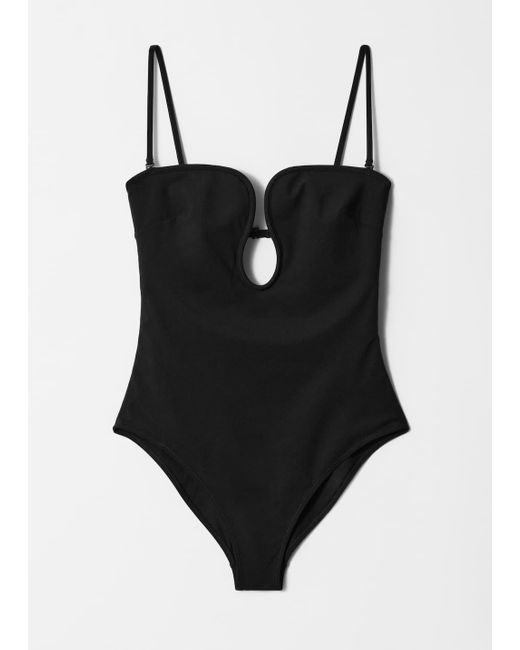& Other Stories Black U-Wire Swimsuit