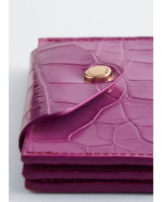 & Other Stories Purple Leather Card Holder