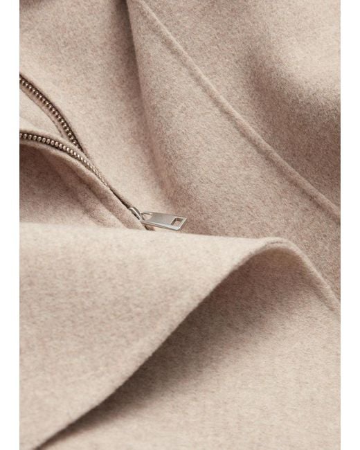 & Other Stories Natural Asymmetric Wool Cape