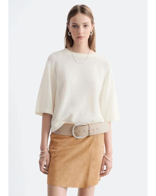 & Other Stories Natural Knitted Cotton T-Shirt
