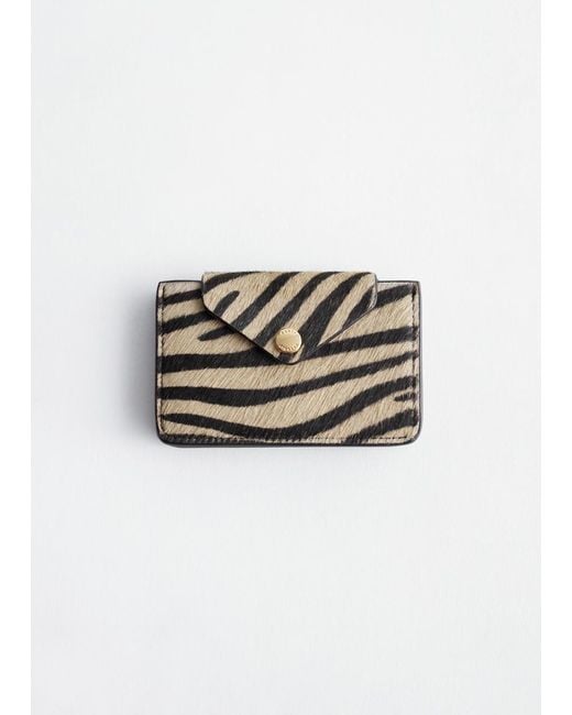 & Other Stories White Zebra Print Leather Card Holder