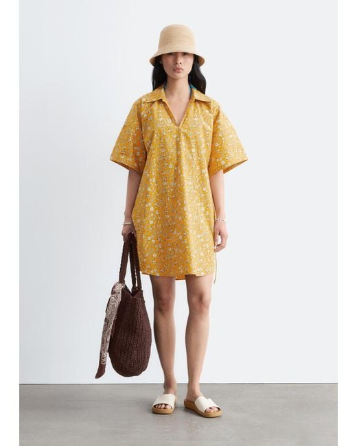 & Other Stories White Cotton Mini Dress
