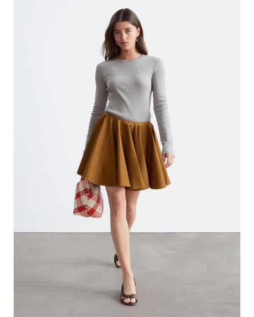 & Other Stories Gray Ribbed Long-Sleeve Top