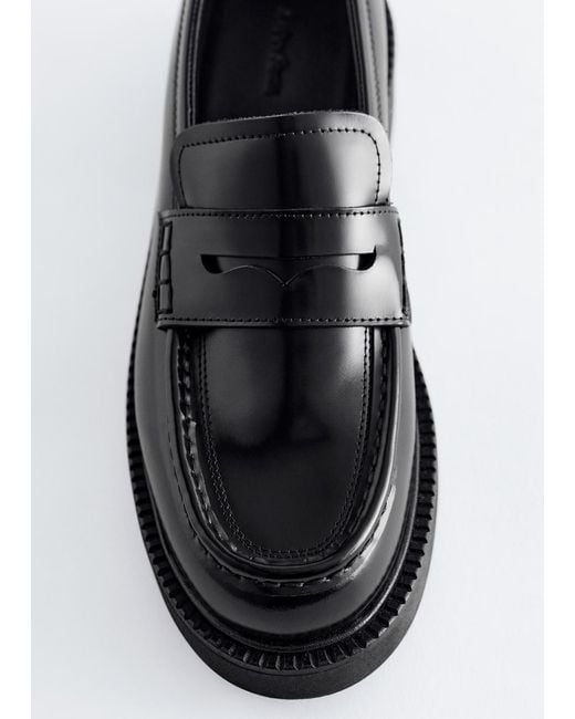 & Other Stories Black Chunky Leather Loafers