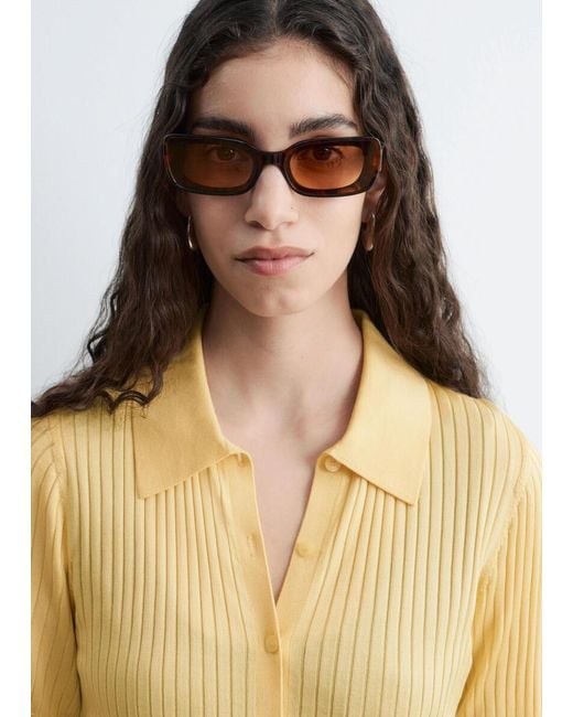& Other Stories Yellow Rib-Knit Top