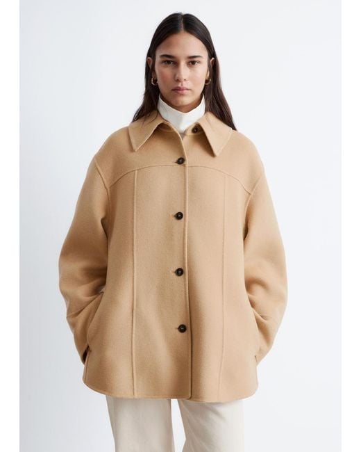 & Other Stories White Tapered Wool Jacket