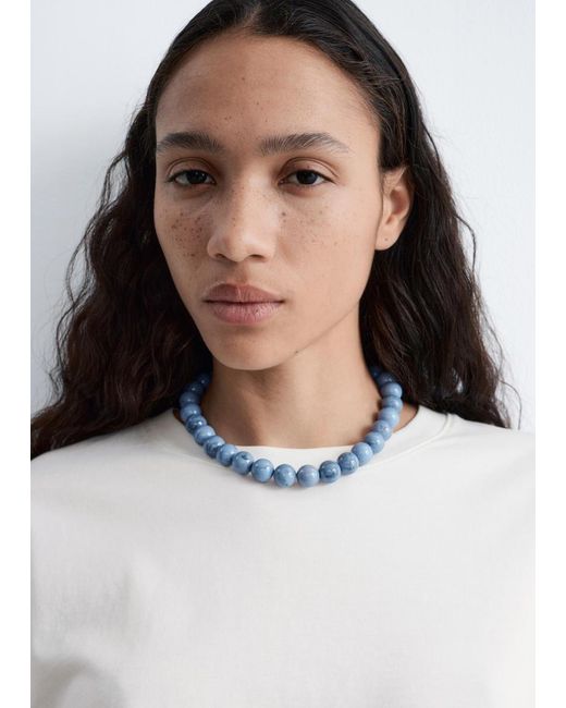 & Other Stories White Short Stone Bead Necklace