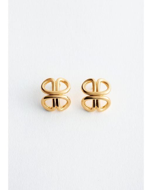 & Other Stories Multicolor Interlocking Curve Stud Earrings