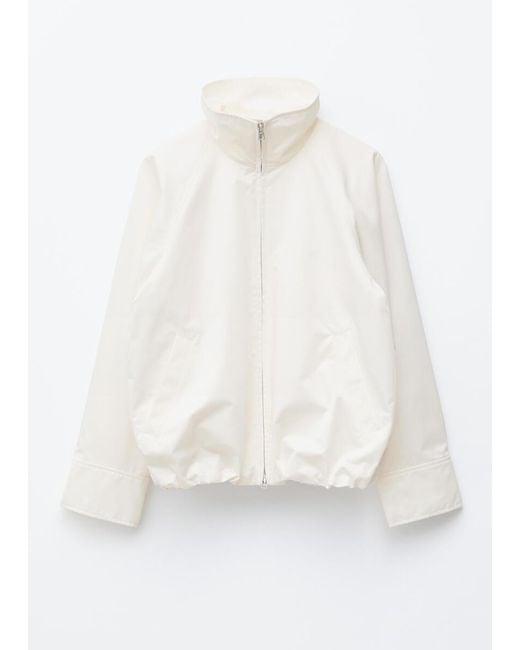 & Other Stories White Zip-Up Twill Jacket
