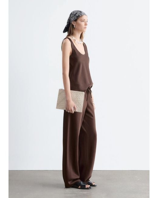 & Other Stories Brown Scoop Neck Tank Top