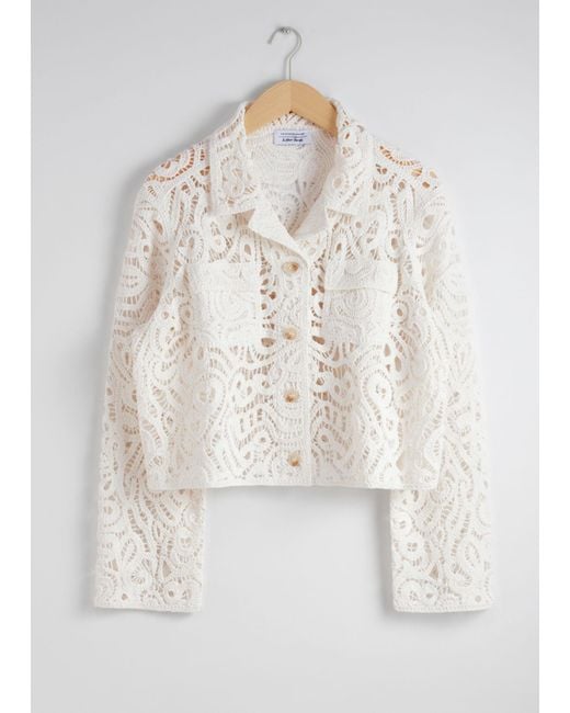 & Other Stories Natural Patch-pocket Lace Jacket