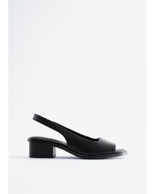 & Other Stories White Nappa Leather Slingback Sandals