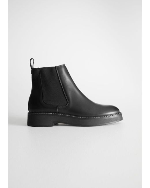 & other stories leather chelsea boots