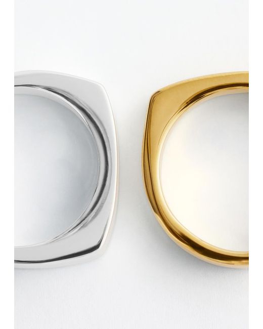 & Other Stories White 2-Pack Ring Set