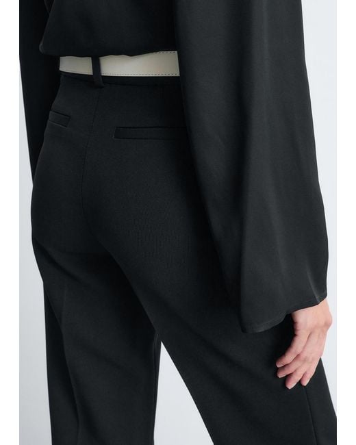 & Other Stories Black Slim-Leg Press-Crease Trousers
