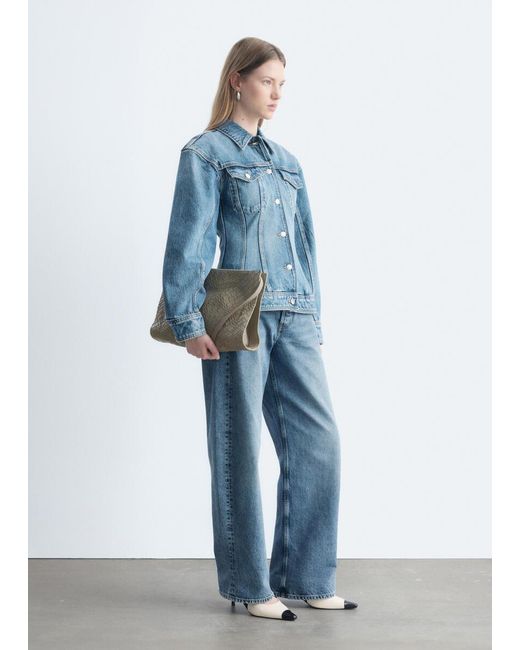 & Other Stories Blue Sculpted Denim Jacket