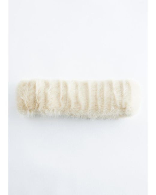 & Other Stories White Faux Fur Headband
