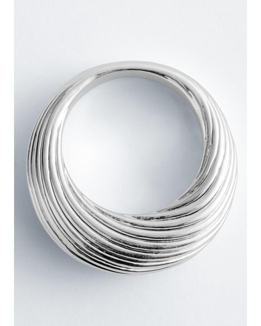 & Other Stories White Fluted Ring