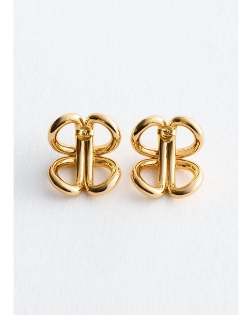 & Other Stories Multicolor Interlocking Curve Stud Earrings