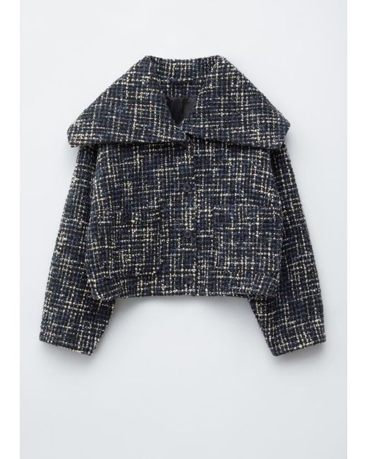 & Other Stories Blue Cropped Wool Jacket