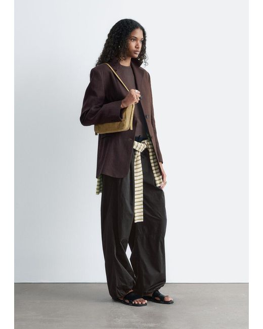 & Other Stories Gray Nylon Parachute Trousers