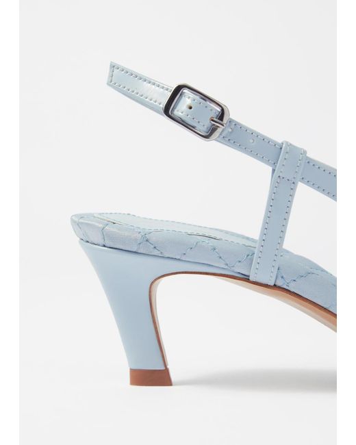 & Other Stories White Glossed-Leather Slingback Pumps