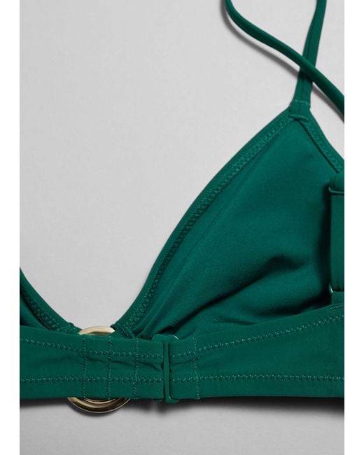 & Other Stories Green Ring-detailed Bikini Top