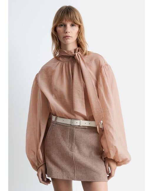 & Other Stories Brown Wool Mini Skirt