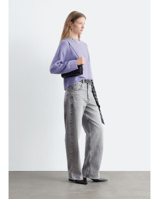 & Other Stories Blue Boxy Knit Jumper