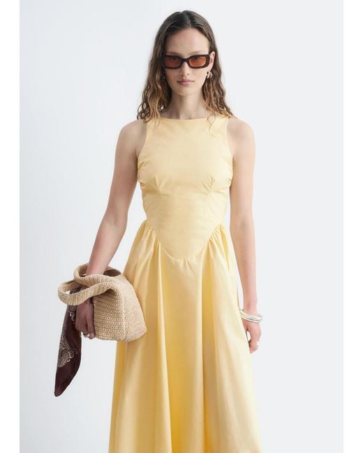 & Other Stories White Tie-Back Midi Dress