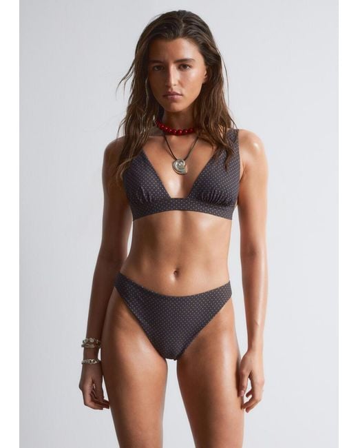 & Other Stories Brown Triangle Bikini Top