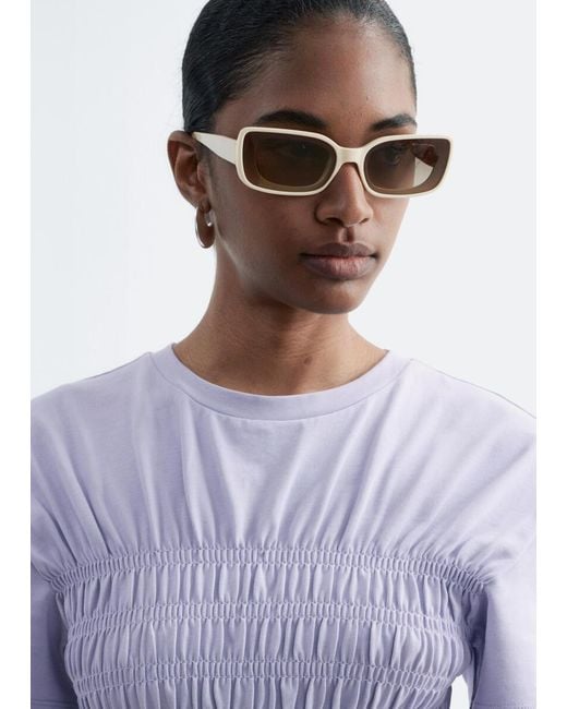 & Other Stories Purple Smocked Midi Dress