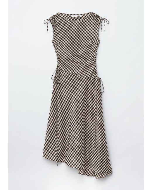 & Other Stories White Asymmetric Boatneck Midi Dress