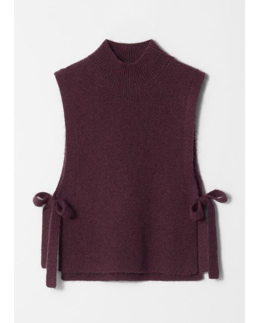 & Other Stories Purple Pullunder Aus Wolle Mit Kragen