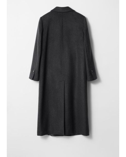 & Other Stories Black Single-Breasted Wool Maxi Coat