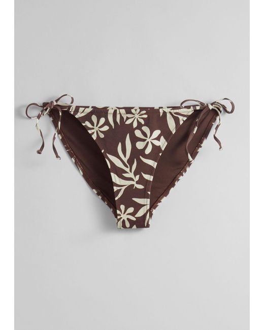 & Other Stories Brown Bow-detailed Bikini Briefs