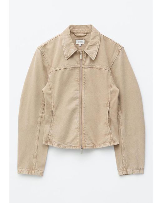& Other Stories Natural Fitted Zip-Up Denim Jacket