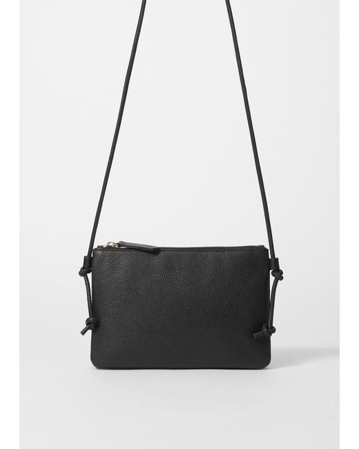 & Other Stories Black Small Leather Crossbody Bag