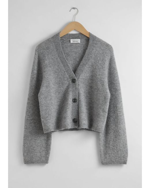 & Other Stories Gray Oversized Knit Cardigan