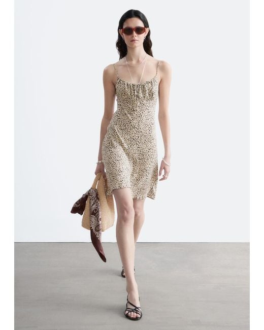 & Other Stories White Drawstring Mini Dress