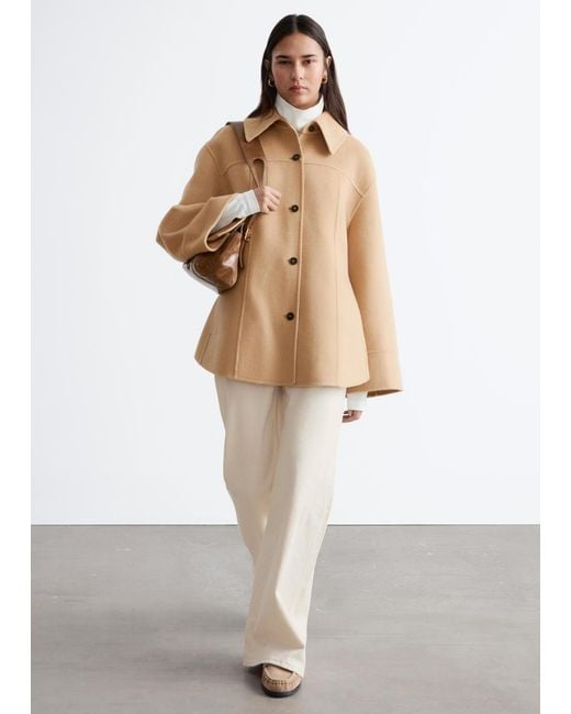 & Other Stories White Tapered Wool Jacket