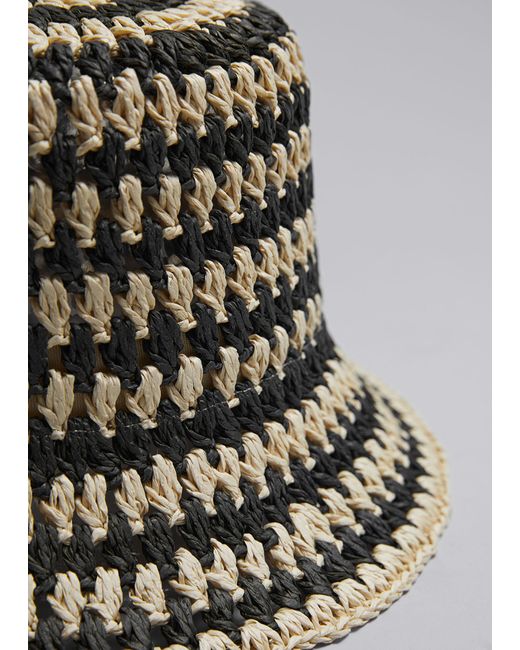 & Other Stories Black Crochet Straw Hat