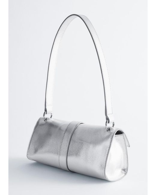& Other Stories Blue Mini Leather Shoulder Bag
