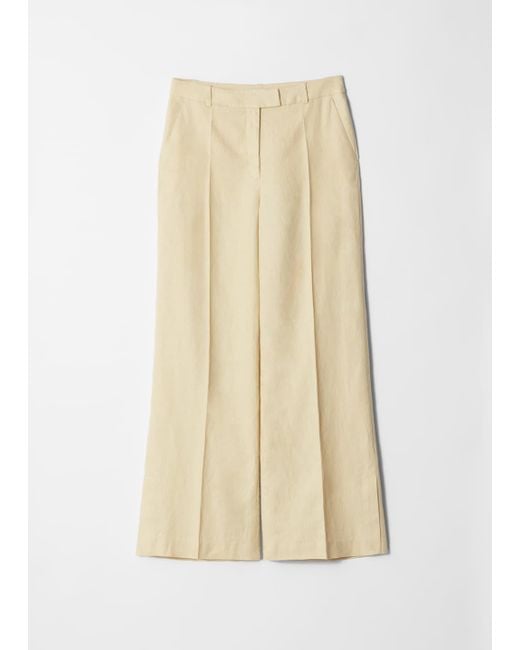 & Other Stories Natural Tailored Linen Trousers