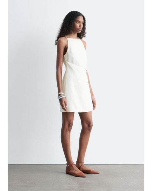 & Other Stories White Linen Mini Dress