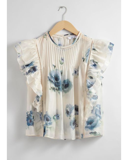 & Other Stories White Ruffled Top