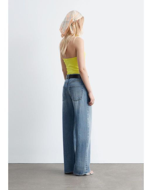 & Other Stories Blue Halter-Neck Jersey Bodysuit