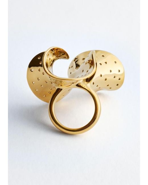 & Other Stories Metallic Sculptural Brass Ring
